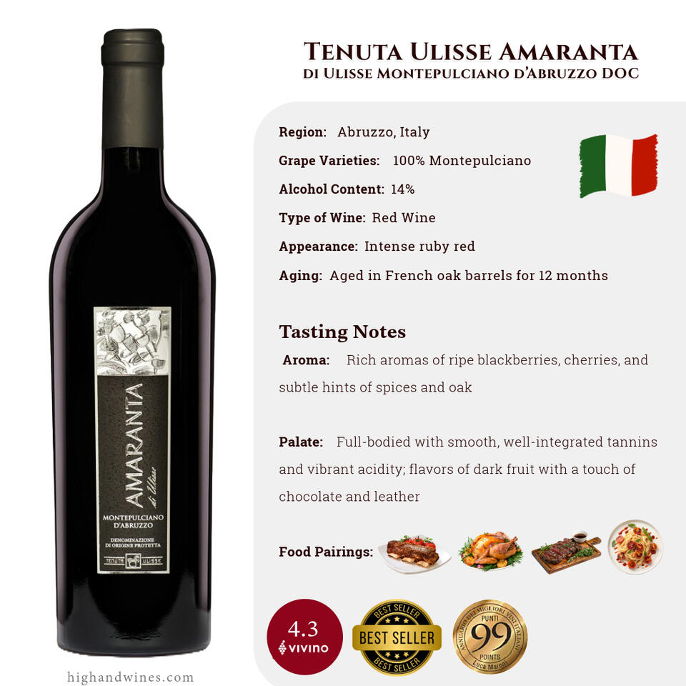 Tenuta Ulisse Amaranta di Ulisse Montepulciano d’Abruzzo DOC